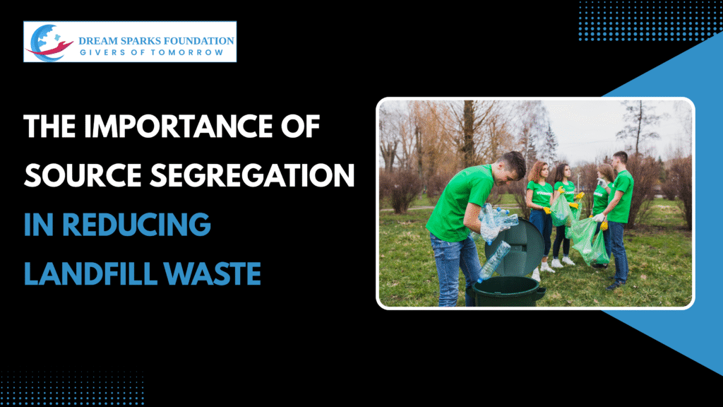 Volunteers segregating recyclable plastic waste to help reduce landfill waste.